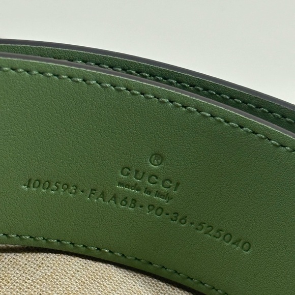 Gucci Marmont GG buckle Supreme Wide Belt Leather and Canvas - Picture 6 of 8